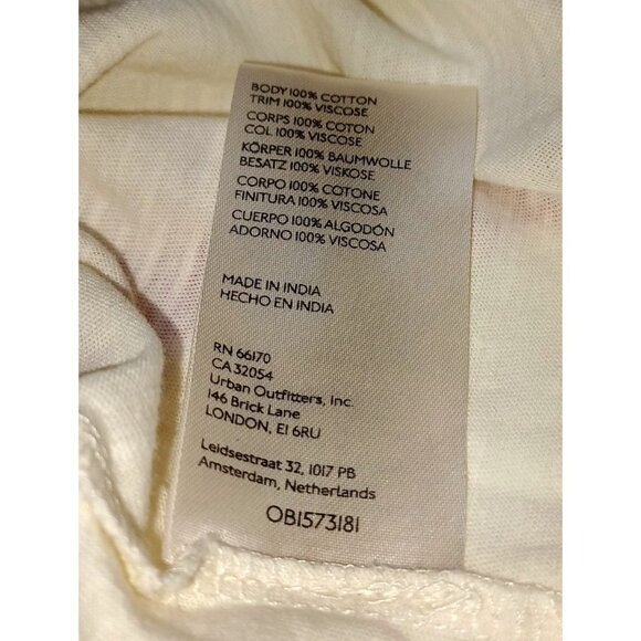 Anthropologie Ruffle Trim Cotton Tank Cream Sleeveless Romantic Soft Girl S/M - Picture 4 of 6